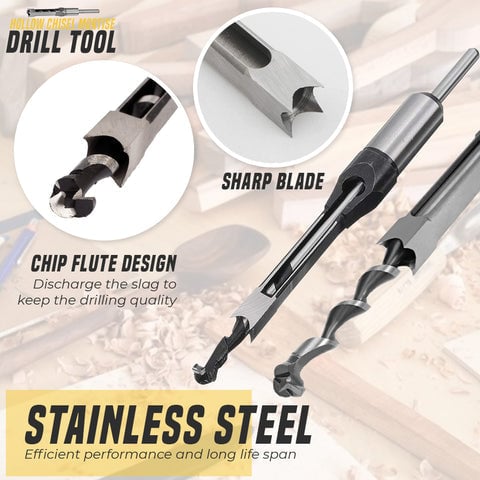 🔥Good Tools 👍Hollow Chisel Mortise Drill Tool