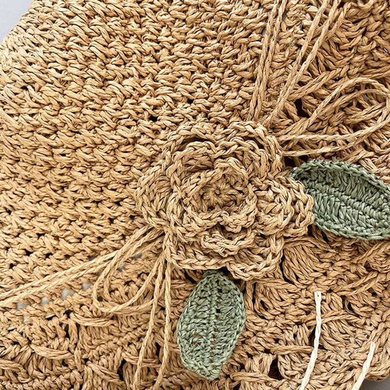 đBuy 1 Get 1 Free-2PcsđžElegant Crochet Straw Hat with Ruffle Detail