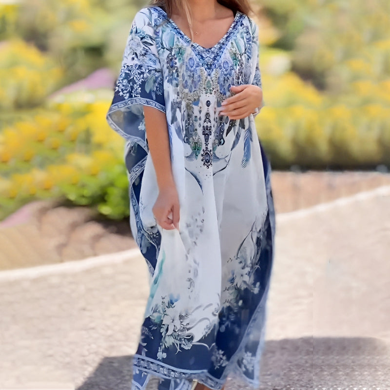 Women's Loose V-Neck Asymmetrical Dress