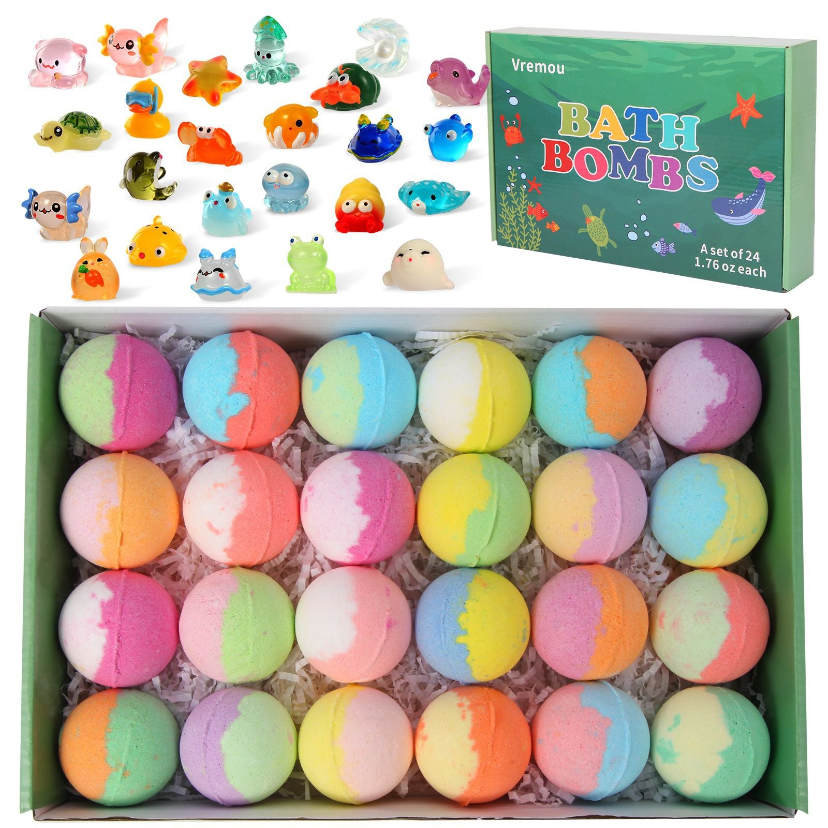 ๐๐งผ Fizzy Fun 50%OFF ๐๐ 12-Piece Bath Bomb Gift Set for Kids โ Colorful, Skin-Safe Fizzies with Surprise Toys Inside. Perfect for Party Favors or Daily Bath Treats!