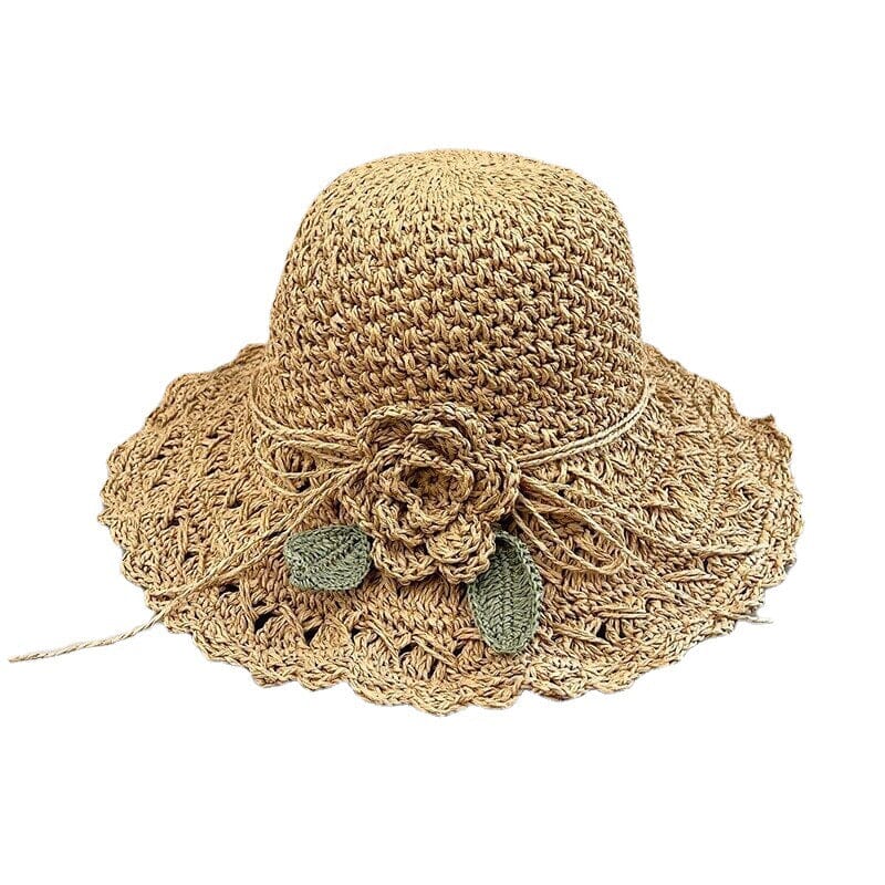 đBuy 1 Get 1 Free-2PcsđžElegant Crochet Straw Hat with Ruffle Detail