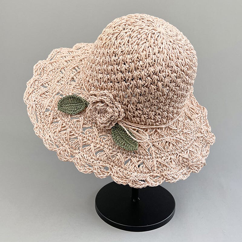 đBuy 1 Get 1 Free-2PcsđžElegant Crochet Straw Hat with Ruffle Detail