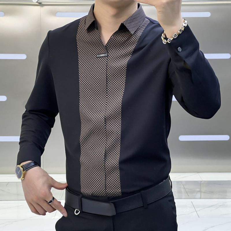 ⏳Men’s Business Casual Patchwork Shirt