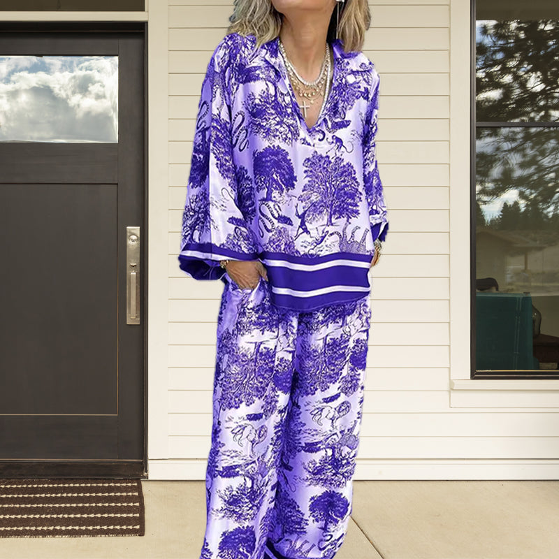 🌸Up to 40% OFF🔥🌿The printed, loose-fitting suit for women in plus sizes💋.
