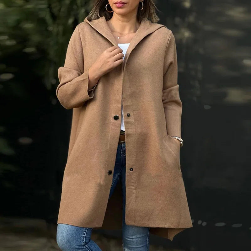 🌸Up to 40% OFF🔥Women's Single-Breasted Hooded Coat