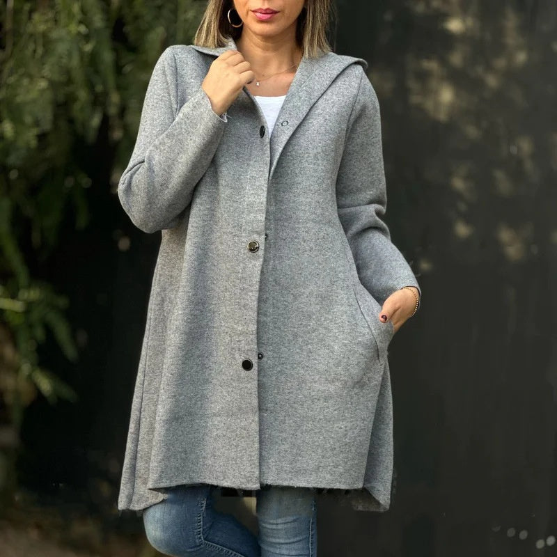 🌸Up to 40% OFF🔥Women's Single-Breasted Hooded Coat