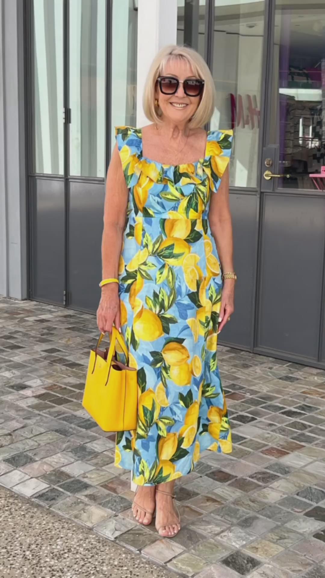 🌸Up to 40% OFF🍋Plus Size Lemon Print Tunic Dress