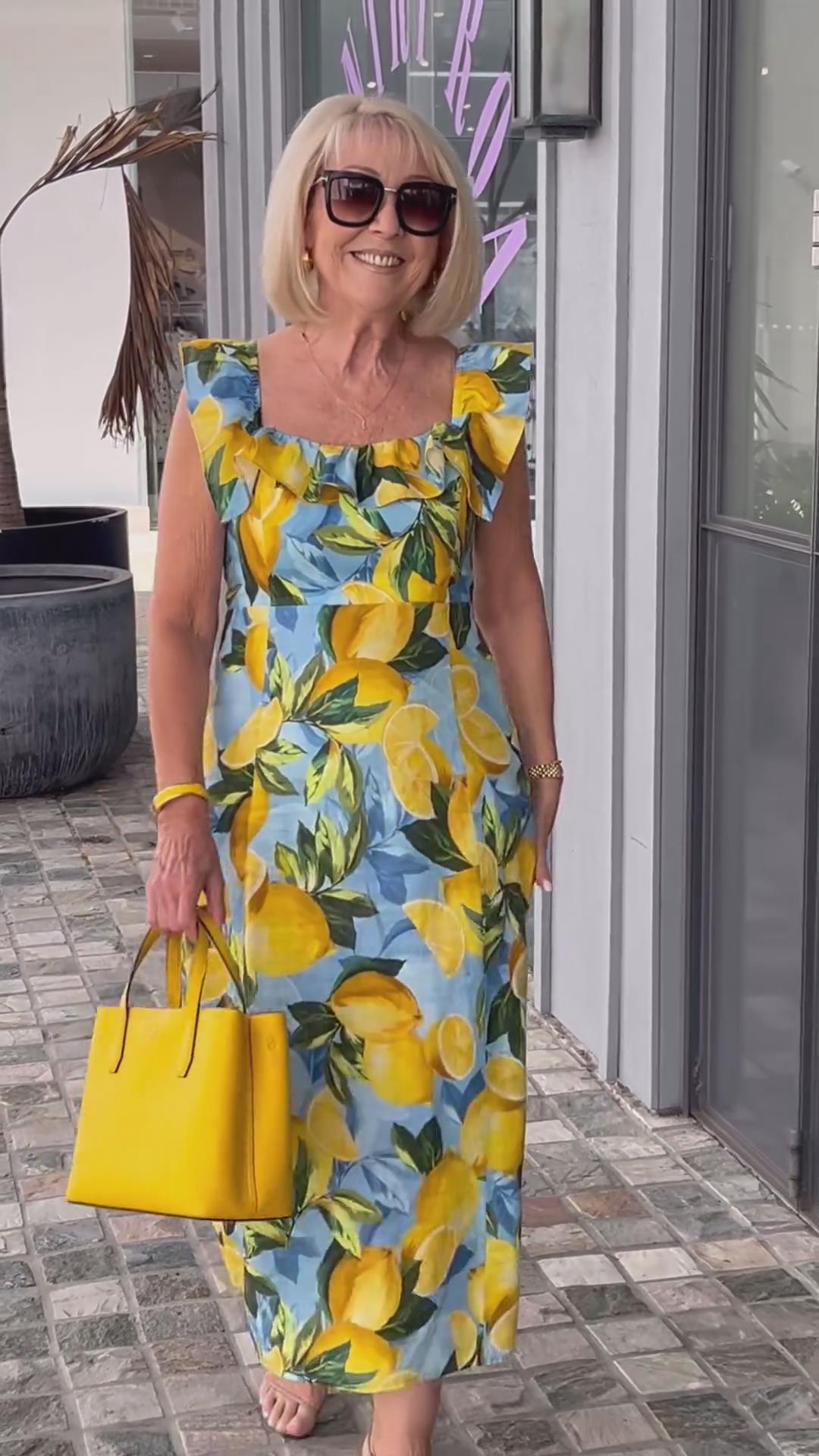 🌸Up to 40% OFF🍋Plus Size Lemon Print Tunic Dress