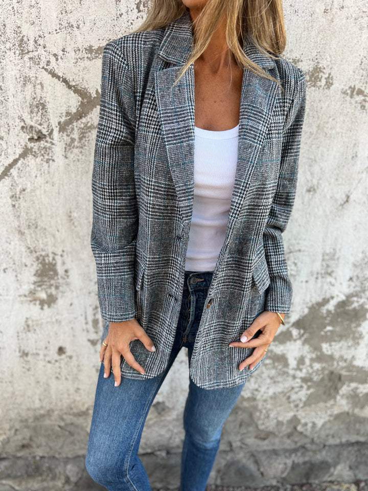 🍂Fall Lapel Collar Slim Button Plaid Small Suit For Women ✈️BUY 2  FREE SHIPPING✈️