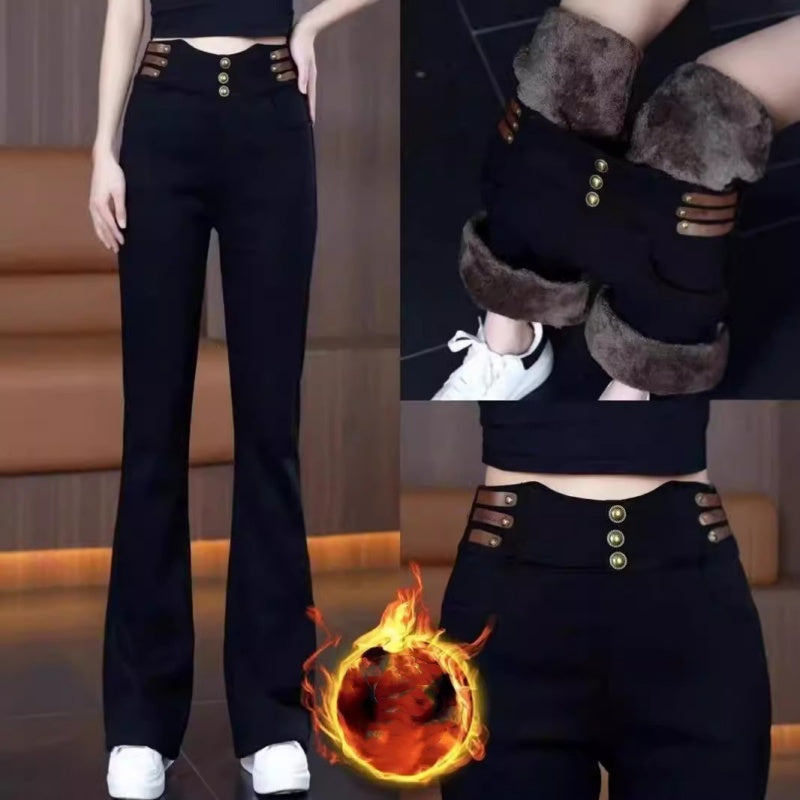 š„New Year Hot Saleš„High-cut women's trousers with plush lining