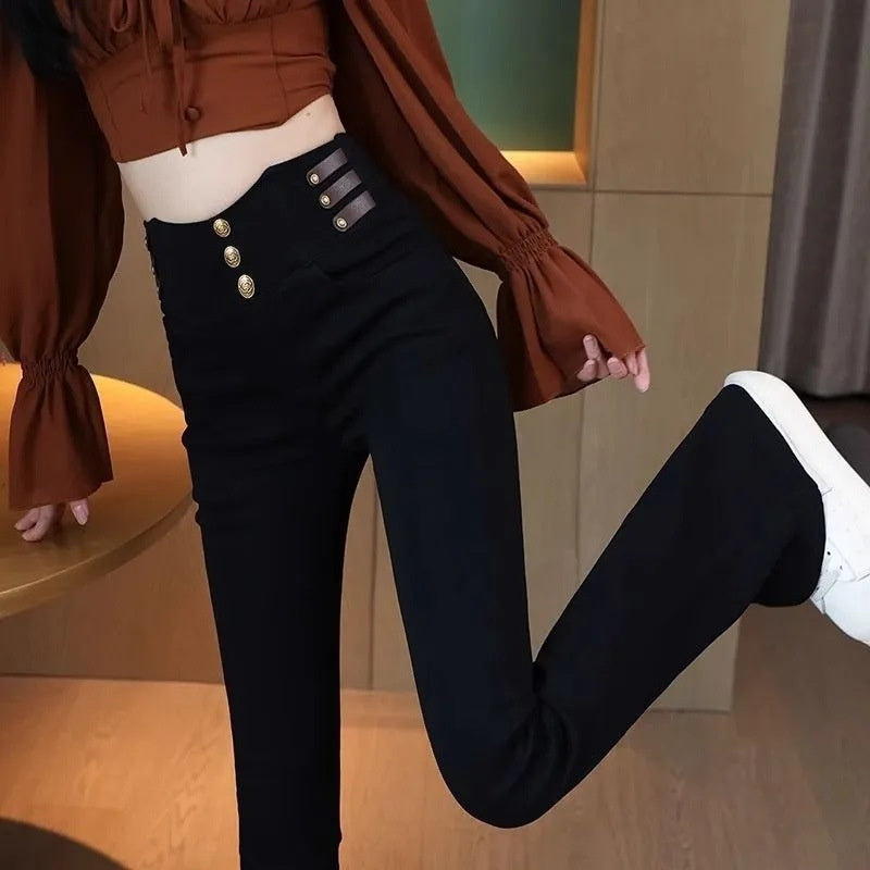 š„New Year Hot Saleš„High-cut women's trousers with plush lining