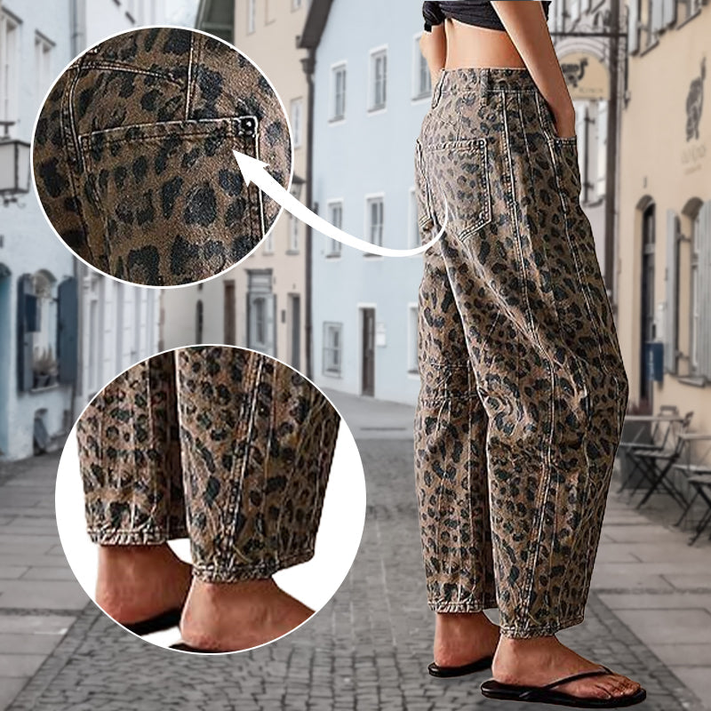 🐆👖Casual Loose Leopard Print Pants with Pockets