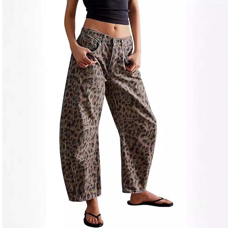 🐆👖Casual Loose Leopard Print Pants with Pockets