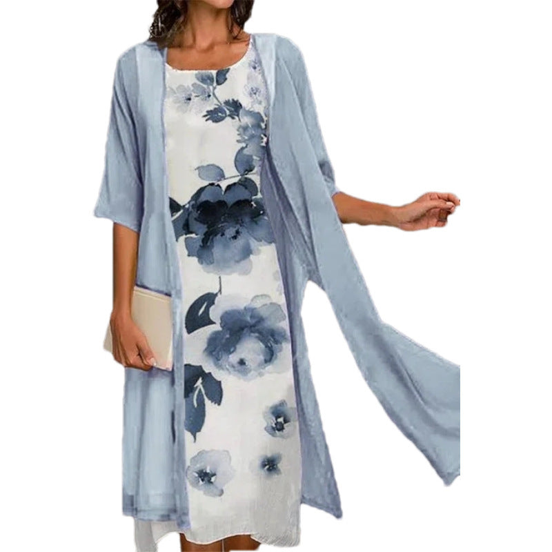 🔥50% OFF🔥Women's Two-Piece Floral Print Suit Dress