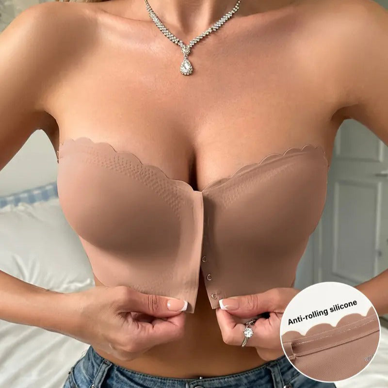 🔥 Last Day 50% OFF! 🔥BUY 2 GET 1🔥 Seamless Front Closure Strapless Bandeau Bra – Comfort & Support All Day! 💖