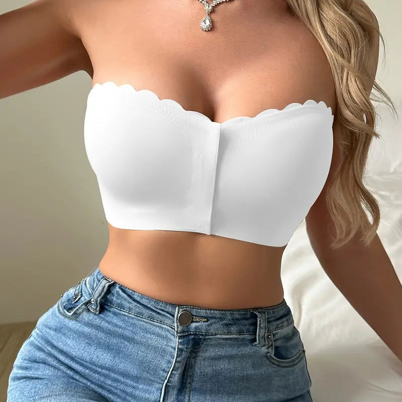 🔥 Last Day 50% OFF! 🔥BUY 2 GET 1🔥 Seamless Front Closure Strapless Bandeau Bra – Comfort & Support All Day! 💖
