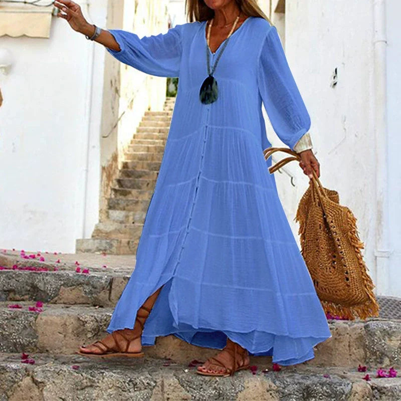 Women’s Loose V- Neck Maxi Dress