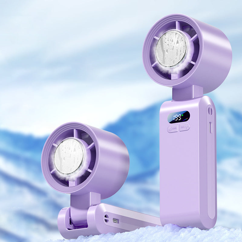 ❄️💨 Handheld Cooling Fan with Ice Mist – 3-speed settings, mist cooling ⚡✅