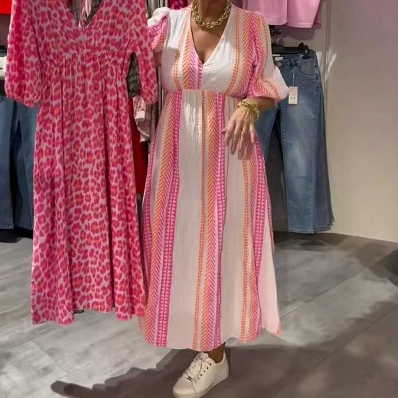 ☀️ LAST CHANCE 49% OFF ☀️ Must-Have Summer Printed Dress - Women's V-Neck, Cool & Easy to Style | Ideal for Hot Days & Effortless Outfits