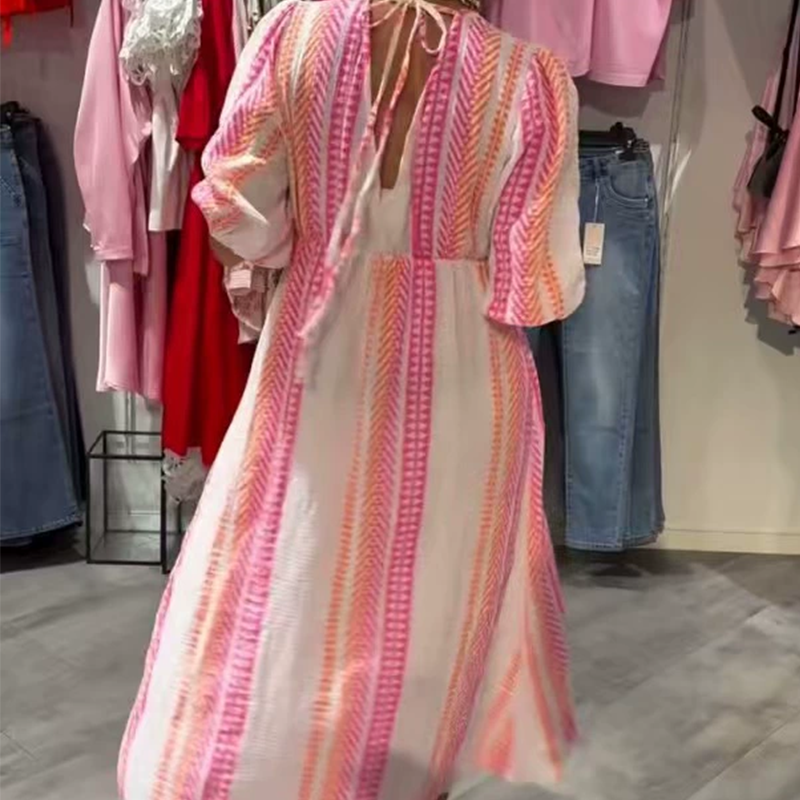 ☀️ LAST CHANCE 49% OFF ☀️ Must-Have Summer Printed Dress - Women's V-Neck, Cool & Easy to Style | Ideal for Hot Days & Effortless Outfits