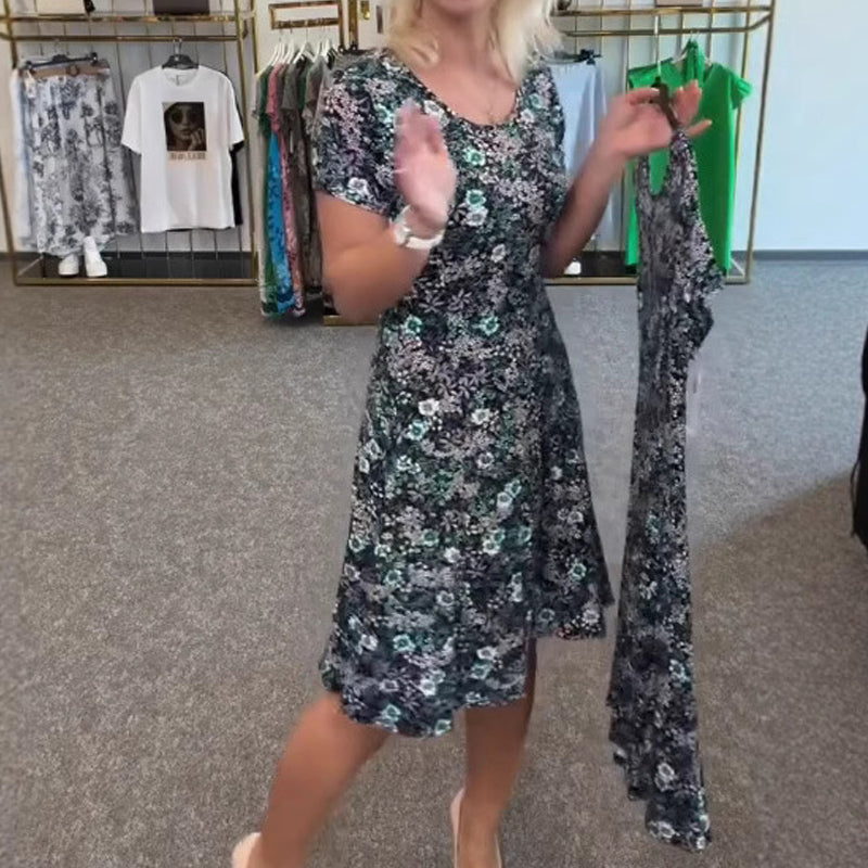 💐2025 New Arrival 50%OFF💖Women's Casual Scoop Neck Floral-Print Dress