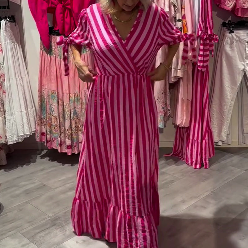 ⏳Time-limited Special⏰Women’s Casual Striped V-Neck Dress