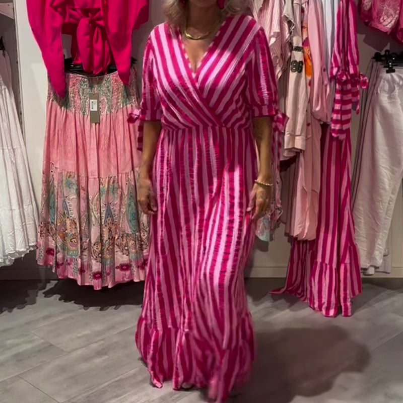 ⏳Time-limited Special⏰Women’s Casual Striped V-Neck Dress