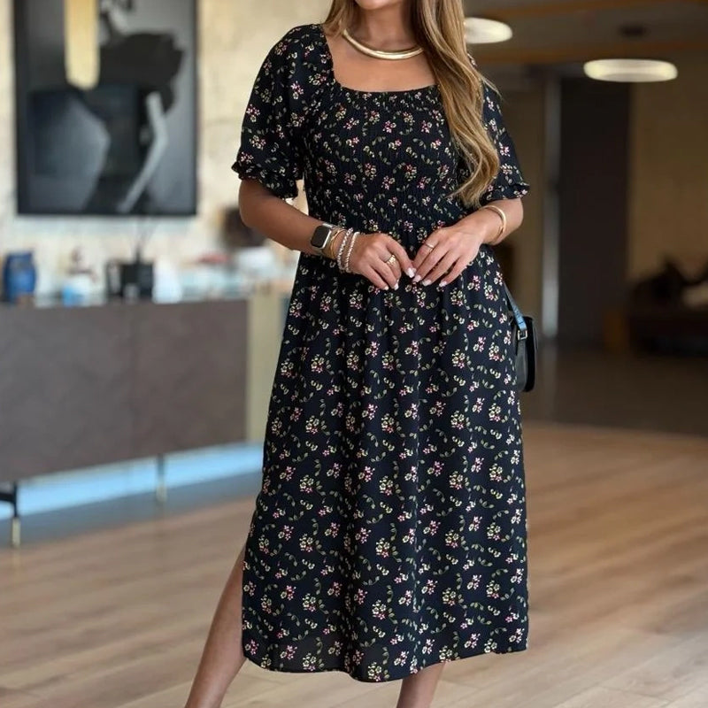 💜LAST DAY PROMOTION - 50%OFF💜Summer Square Neck Floral Bustier Dress