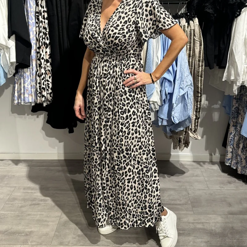 🔥Summer Hot Sale 49% OFF💝Women’s Fashion Leopard Print Maxi Dress