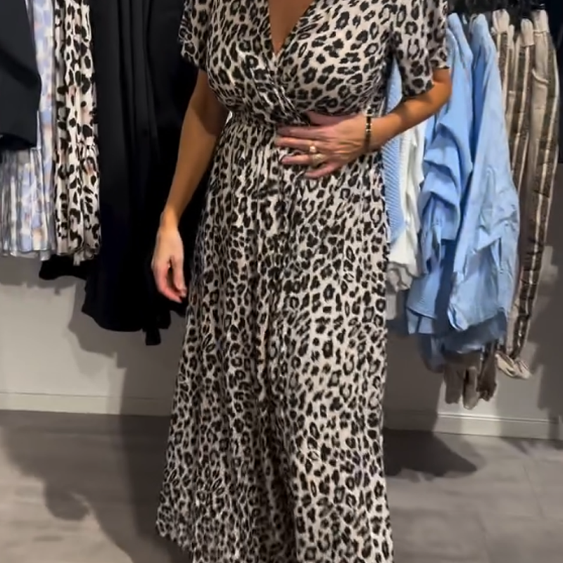 🔥Summer Hot Sale 49% OFF💝Women’s Fashion Leopard Print Maxi Dress