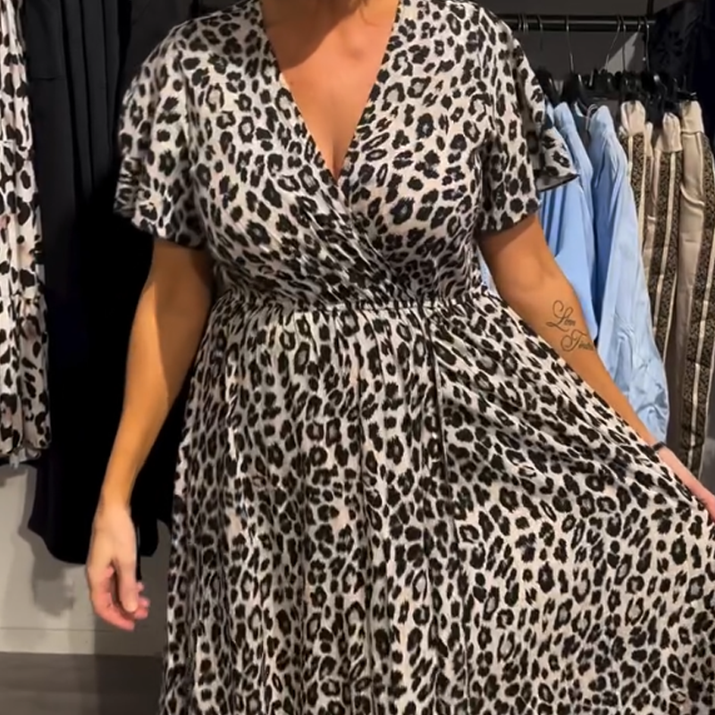 🔥Summer Hot Sale 49% OFF💝Women’s Fashion Leopard Print Maxi Dress