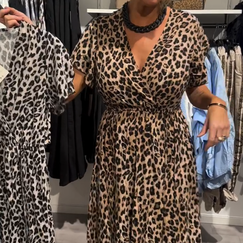 🔥Summer Hot Sale 49% OFF💝Women’s Fashion Leopard Print Maxi Dress