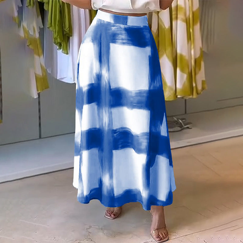 Fashionable Checkered Print A-Line Skirt