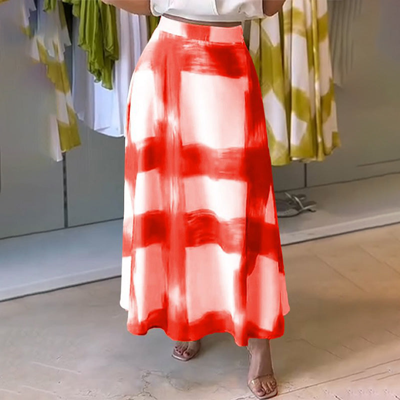 Fashionable Checkered Print A-Line Skirt