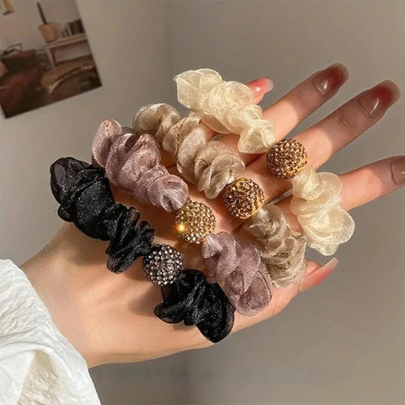 💜Elegant Rhinestone Mesh Hair 💜Ties Buy one get one free