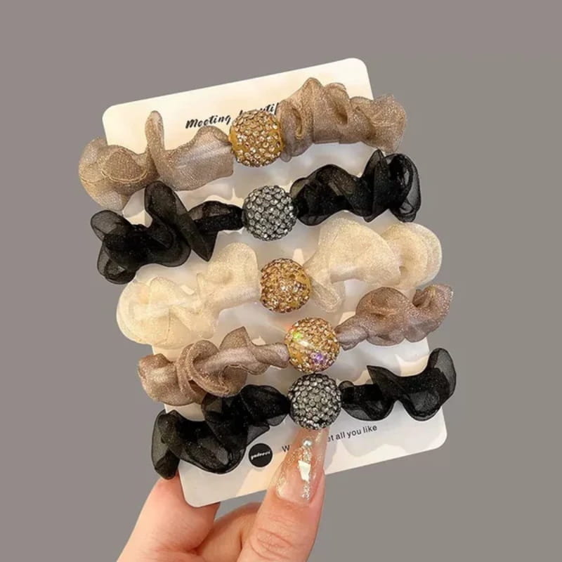 💜Elegant Rhinestone Mesh Hair 💜Ties Buy one get one free