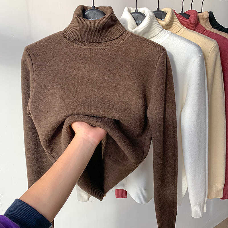 Winter fleece thick knitted bottoming shirt,can be worn by both men and women