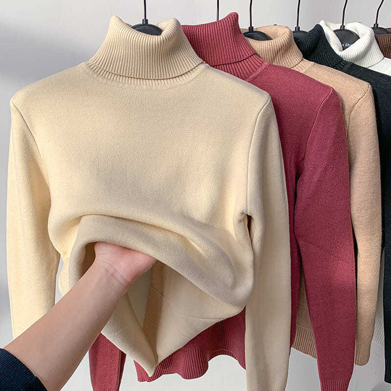 Winter fleece thick knitted bottoming shirt,can be worn by both men and women
