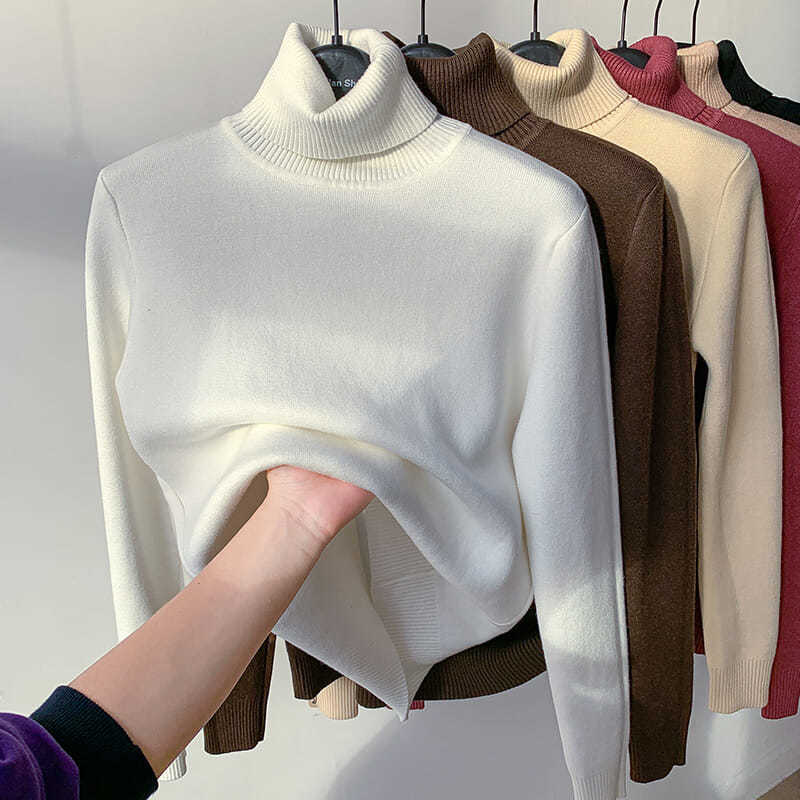 Winter fleece thick knitted bottoming shirt,can be worn by both men and women