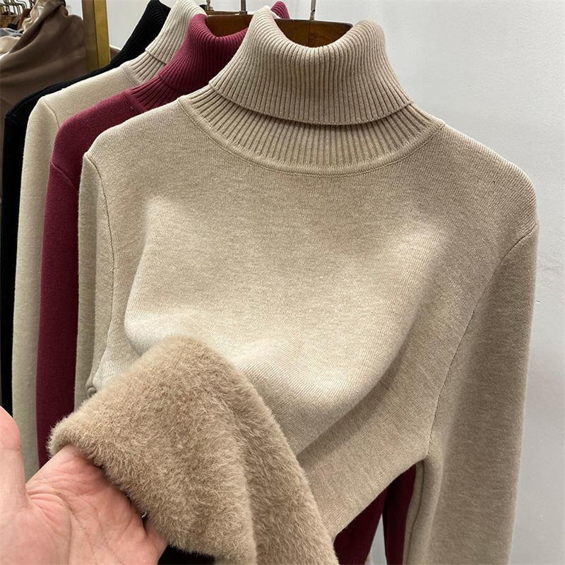 Winter fleece thick knitted bottoming shirt,can be worn by both men and women
