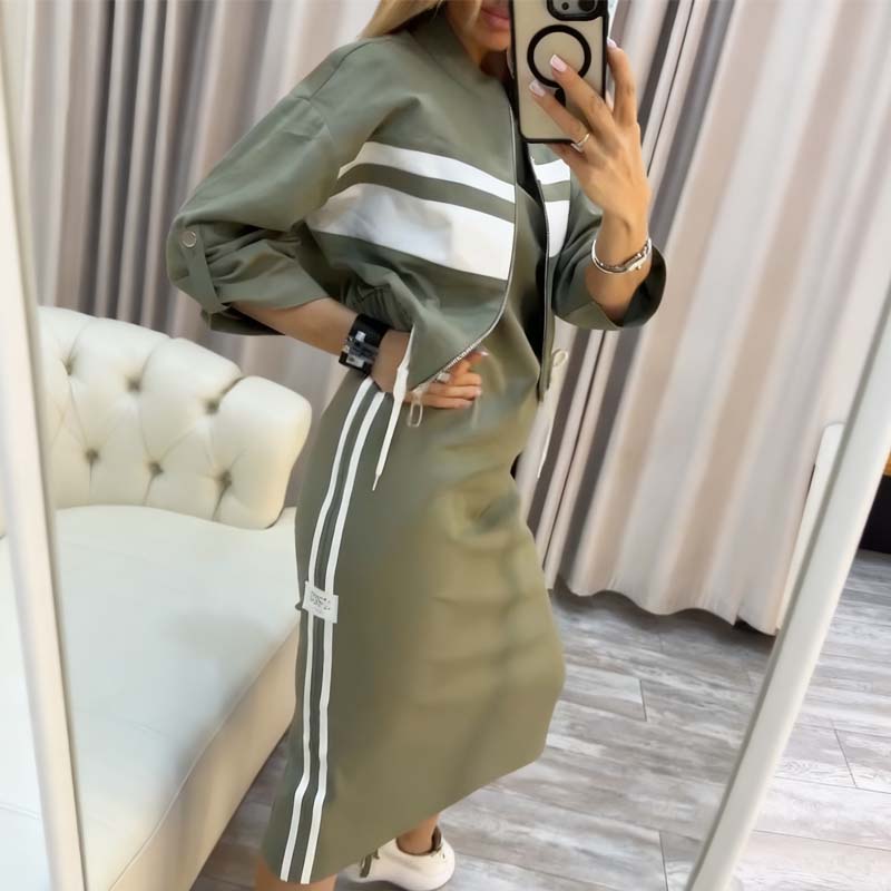 🔥Hot Sale: 50% Off-Women's Stand Collar Jacket & Dress Set