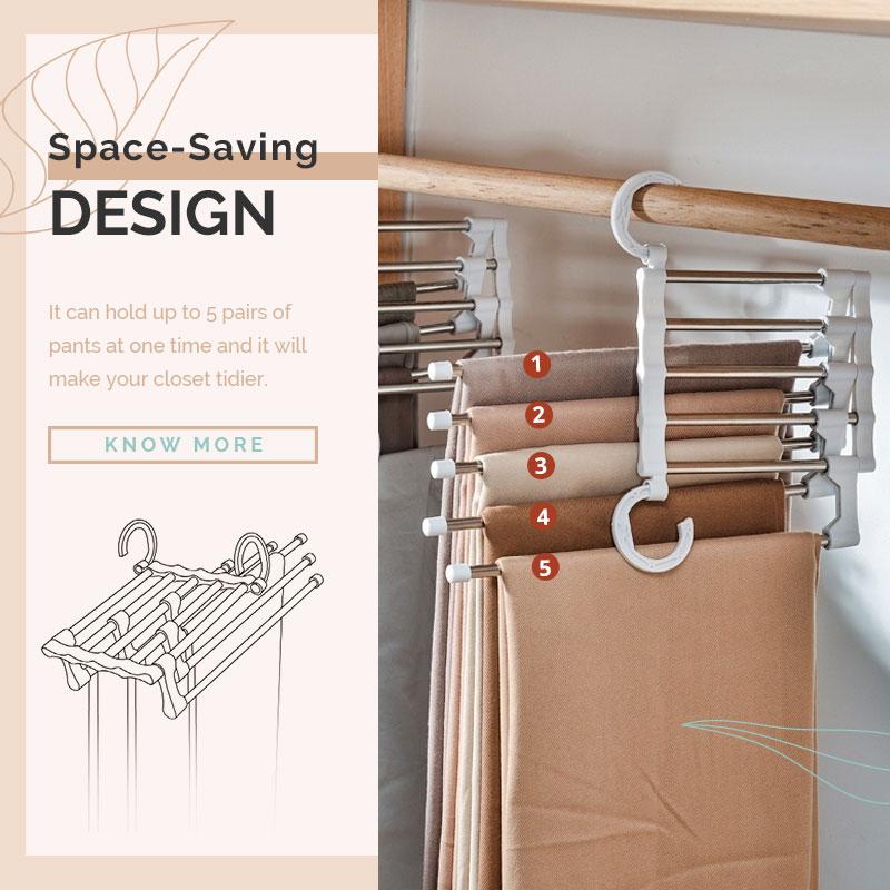 š„Buy More Save Moreš„Household Multifunctional Telescopic Folding Multi-layer Pants Storage Rack