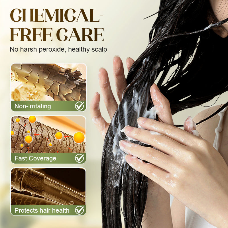 🌿 BUY 2 GET 1 FREE! ✨ Plant Extract Hair Dye for Gray Hair - Natural Formula with Nourishing Botanicals for Damage-Free Color & Shine 💆♀️💫