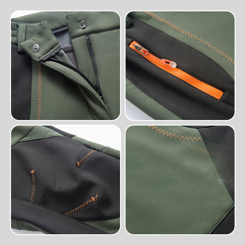 đWindproof Waterproof Warm Elastic Waist Hiking Pants