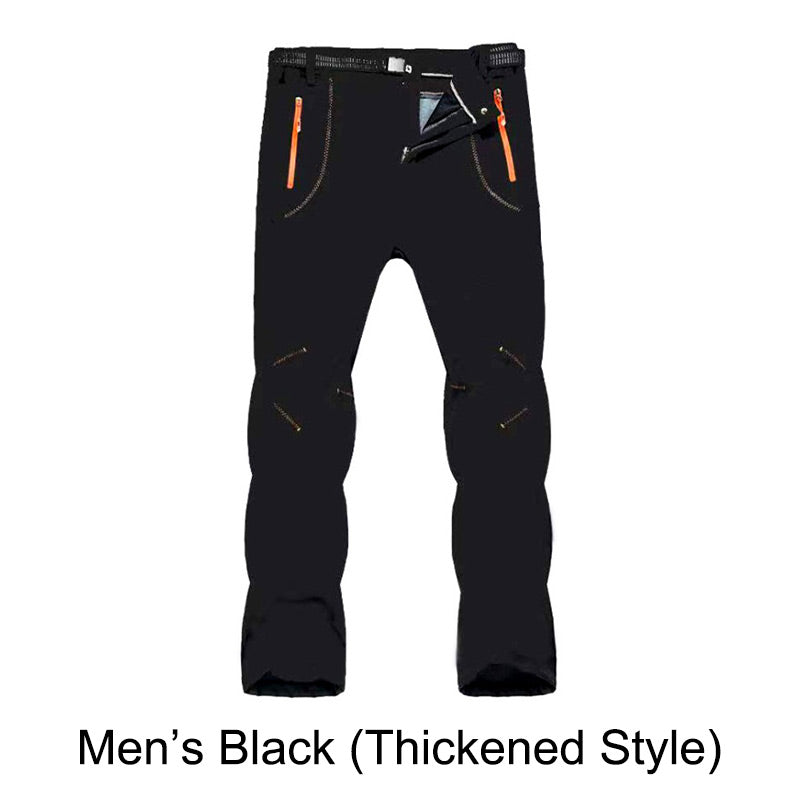 đWindproof Waterproof Warm Elastic Waist Hiking Pants