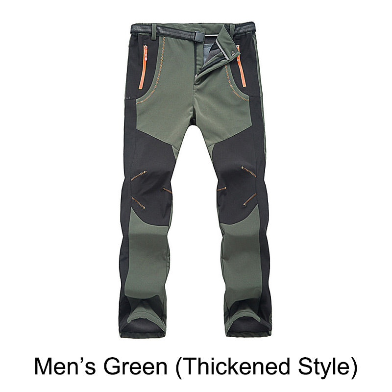 đWindproof Waterproof Warm Elastic Waist Hiking Pants