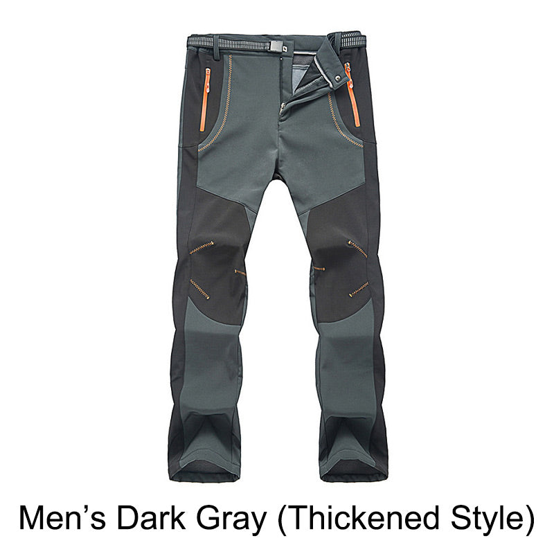 đWindproof Waterproof Warm Elastic Waist Hiking Pants