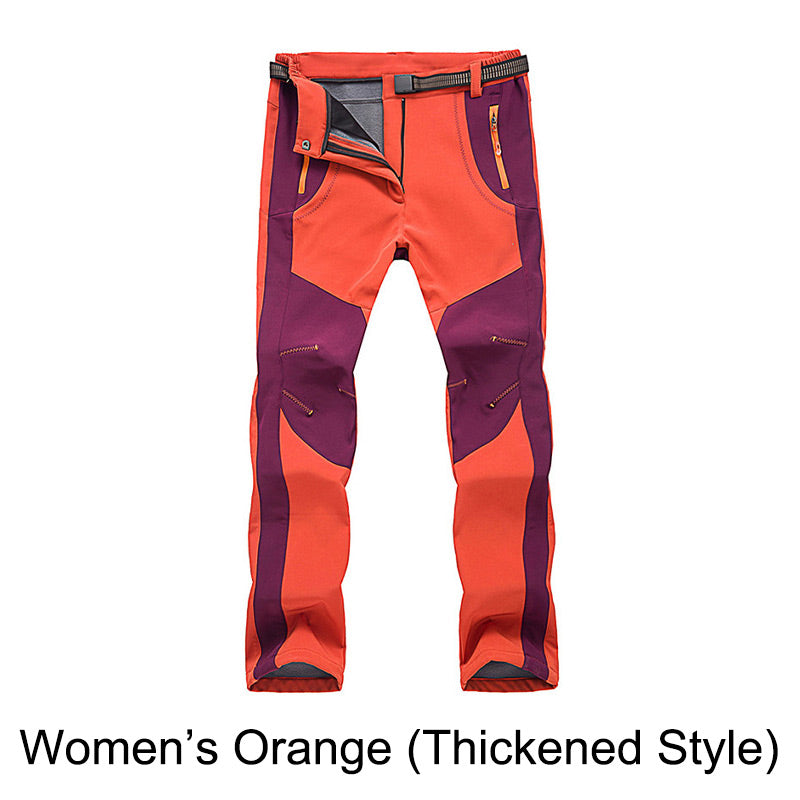 đWindproof Waterproof Warm Elastic Waist Hiking Pants