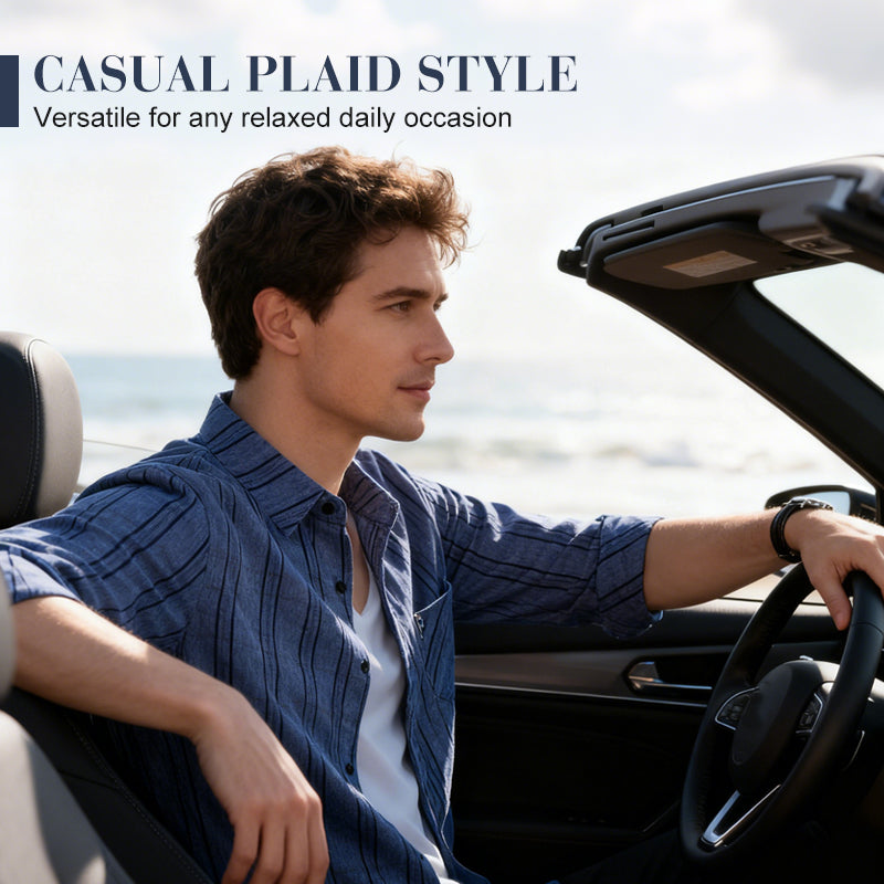Men's Casual Comfortable Long-Sleeved Plaid Shirt