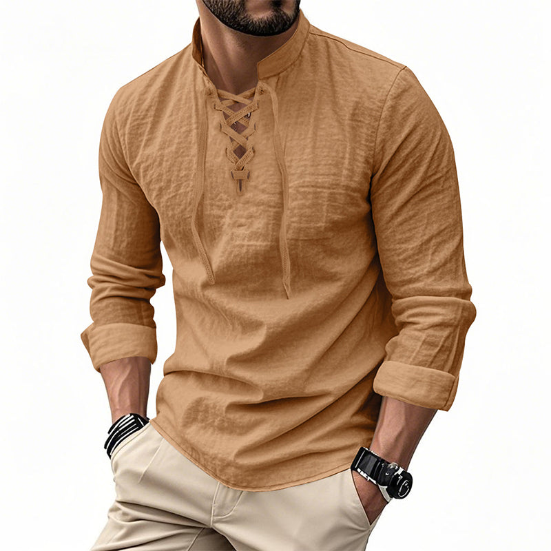⏳Time-Limited Special⏰Plain Linen-Cotton Blend Shirt for Men – Breathable & Lightweight, Relaxed Fit & Versatile Style 🌿